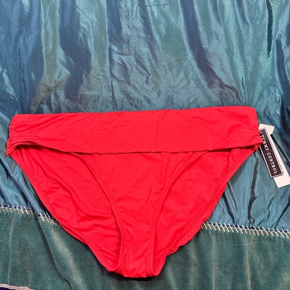 La Blanca LB01G95 Plus 20W Fold-Down Tummy Control Bikini Bottom Orange - Picture 8 of 12